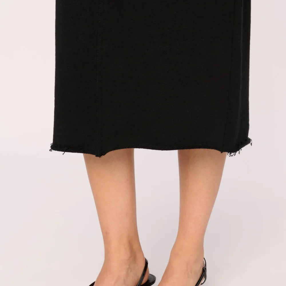 DL1961 Alma Skirt Midi Black Terry Size 25 Sample - Picture 13 of 13